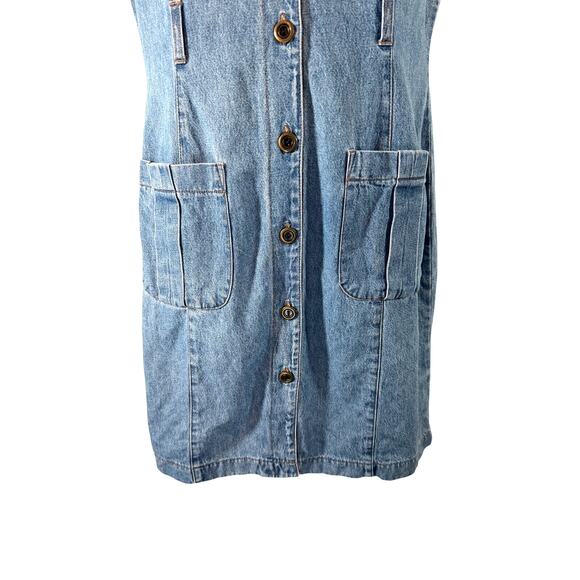 Vintage 90s Y2K St. John’s Bay Denim Button Front Dress Womens 4 Petite - Picture 4 of 5
